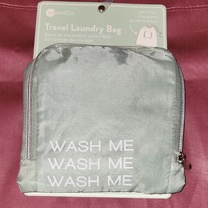 Miamica Travel Laundry Bag - Sage Green with White Text Brand New  Li T